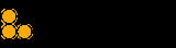 Three orange circles arranged in a triangular pattern on a black background