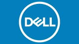 Dell logo in white circle on blue background