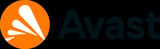 Avast logo with orange circular icon featuring white speed lines and dark blue text