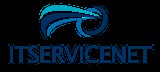 ITServicenet logo with blue swoosh design and company name in dark blue text