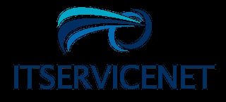 ITservicenet logo with blue wave design and text