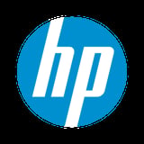 HP Hewlett-Packard logo with white lowercase letters on blue circular background