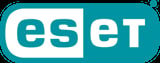ESET logo - cybersecurity company brand identity with teal and white rounded rectangular design