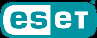 ESET logo - cybersecurity company brand identity with teal and white rounded rectangular design